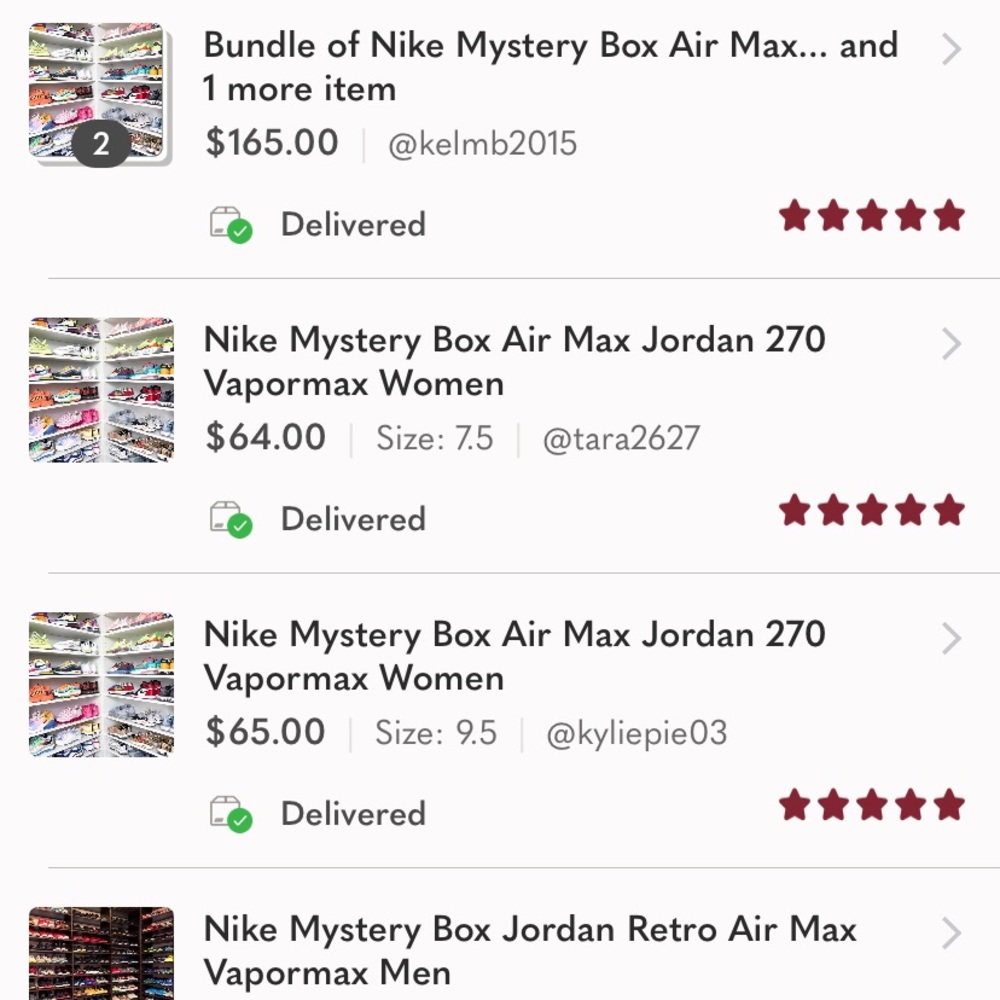 NEW Nike Mystery Box Air Max Jordan 270 Vapormax Dunk Flyknit Women - Picture 9 of 10